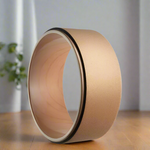 Wood and cork yoga wheel