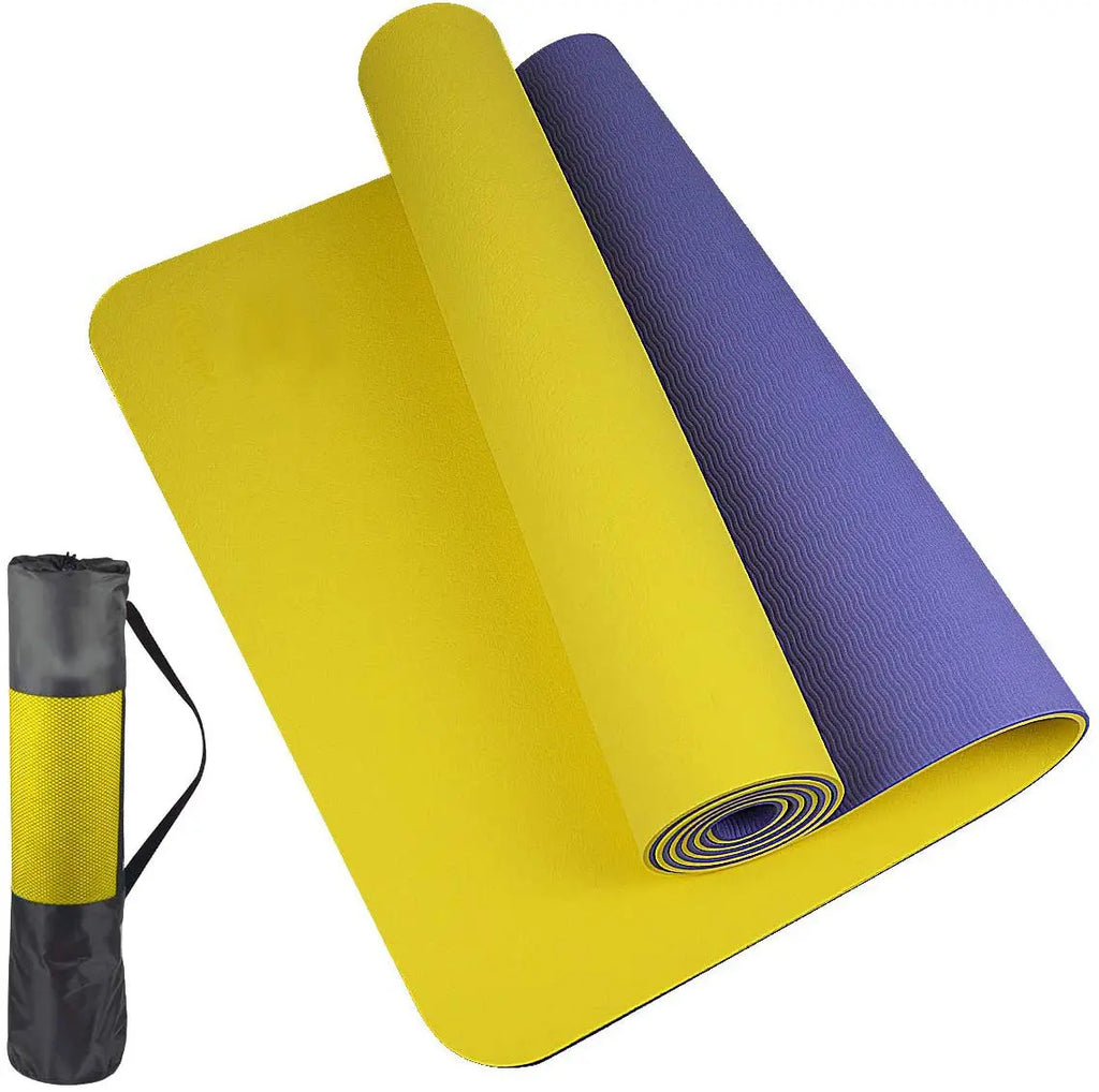 Yellow yoga mat Eco Friendly Non Slip and Comfortable Yoga Props