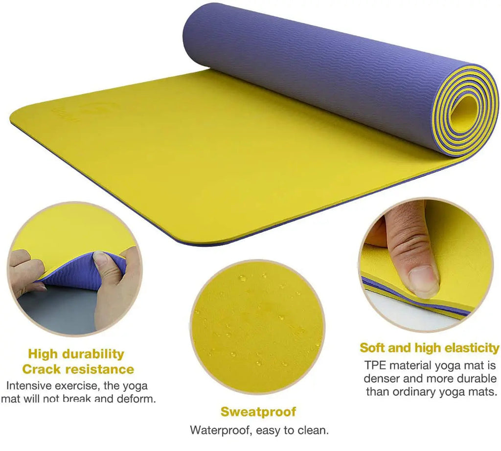 Yellow yoga mat Eco Friendly Non Slip and Comfortable Yoga Props