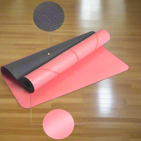 Yoga mat with position lines