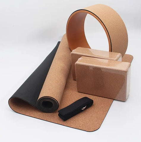 Cork yoga set