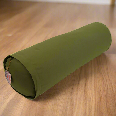 Round yoga bolster green
