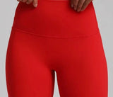 Red yoga shorts