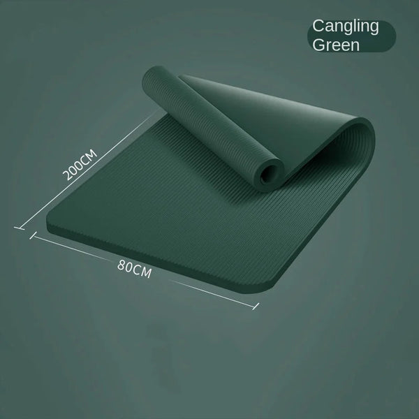 Dark green yoga mat Exceptional Resilience Eco Friendly Design Yoga Props