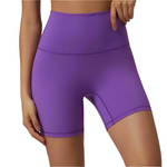 Purple yoga shorts