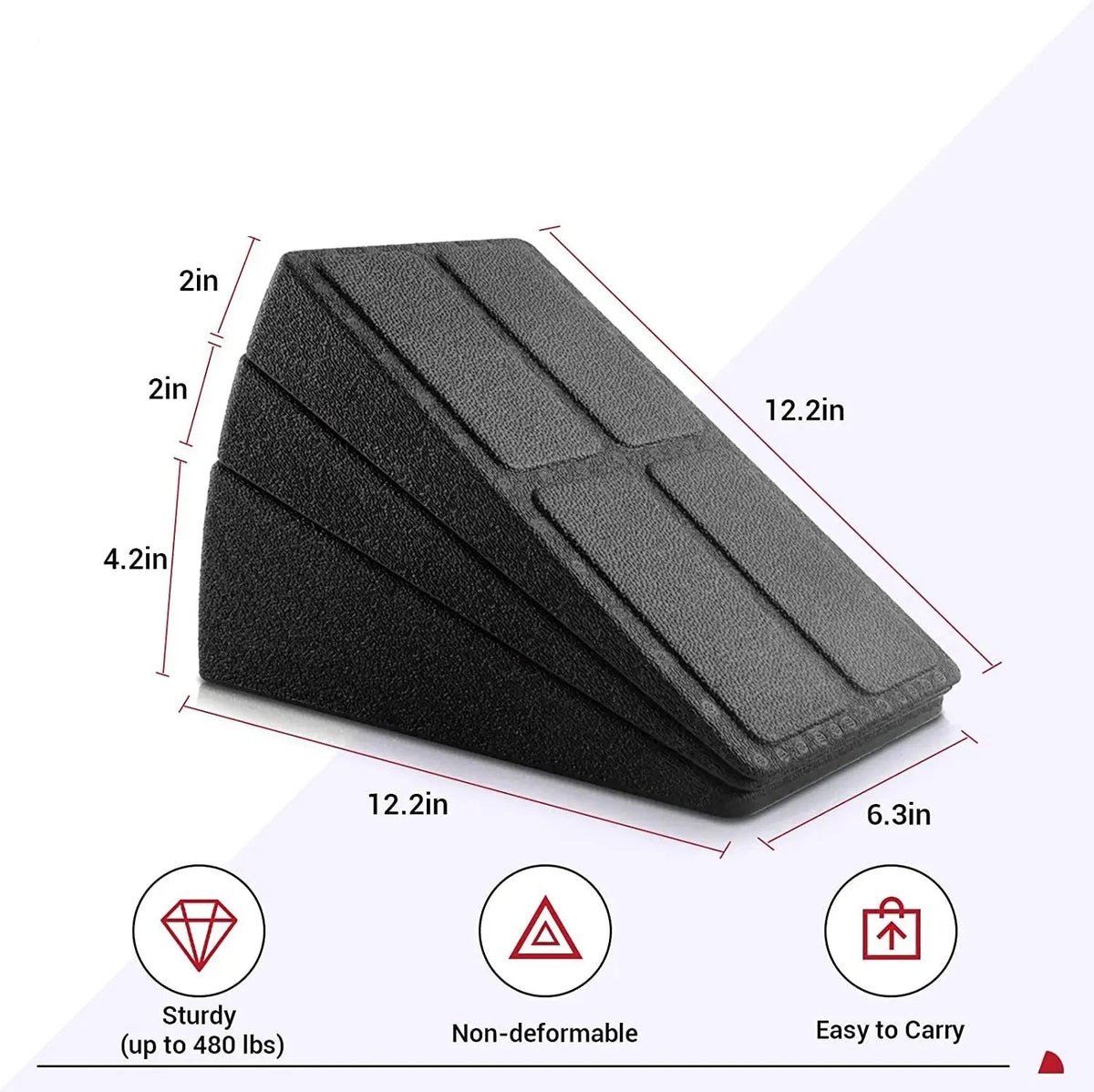 Cale Yoga / Wedge Squat En Mousse EVA Antidérapante – Incliné Pour Chevilles, Poignets & Squats Profonds – Vert – Lot De 2