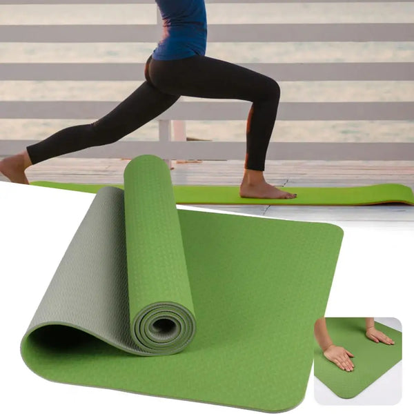 Olive green yoga mat Lightweight and Non-Slip » Yoga Props