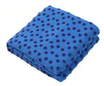 Blue yoga grip towel
