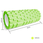 Green yoga foam roller neck