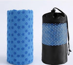 Blue yoga grip towel