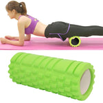 Green yoga foam roller neck
