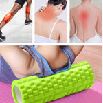 Green yoga foam roller neck