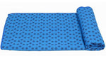 Blue yoga grip towel